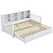 Divano Letto In Legno Massiccio 90/180x190 Cm, Armadio, Con 2 Cassetti, Letto Multifunzionale In Legno Di Pino , Bianco - Foto miniatura 4