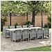 Set da Pranzo per Giardino con cuscino 11 pcs Grigio chiaro - Foto miniatura 2