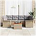 Set 7 Pezzi Divani Giardino Con Cuscini Beige Rattan Acacia, Divano Giardino Due Posti con Ripostiglio e Cuscini Beige Rattan - Foto miniatura 3