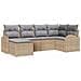Set di 6 Pezzi di Divano da Giardino con Cuscini in Polyrattan Beige - Foto miniatura 1