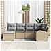 Set di 6 Pezzi di Divano da Giardino con Cuscini in Polyrattan Beige - Foto miniatura 3