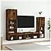 Mobili TV a Muro con LED 4pz Rovere Fumo in Legno Multistrato - Foto miniatura 4
