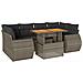 Set Divani da Giardino 7 pz con Cuscini Grigio in Polyrattan - Foto miniatura 1