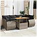Set Divani da Giardino 7 pz con Cuscini Grigio in Polyrattan - Foto miniatura 2