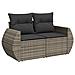 Set Divani da Giardino 7 pz con Cuscini Grigio in Polyrattan - Foto miniatura 3