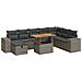 Set Divano da Giardino 9pz con Cuscini Grigio Polyrattan Acacia - Foto miniatura 1