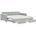 Divano Letto Estraibile Cassetti Grigio Chiaro 100x200 Velluto - Foto miniatura 1