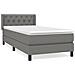 Giroletto a Molle con Materasso Grigio Scuro 80x200 cm Tessuto - Foto miniatura 1