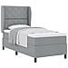 Letto a Rete con Materasso - Grigio Chiaro, 90x200 cm, Tessuto - Foto miniatura 1