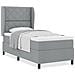Letto a Rete con Materasso - Grigio Chiaro, 90x200 cm, Tessuto - Foto miniatura 4