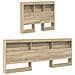 Letto con Scaffale Rovere Sonoma 100x200 cm Legno Ingegnerizzato - Foto miniatura 5