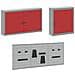 Set di armadi e pannello attrezzi da 8 pezzi  rosso in MDF e metallo - Foto miniatura 7