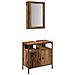 Set di mobili per bagno 2 pezzi in legno anticato in legno ingegnerizzato - Foto miniatura 1