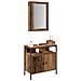Set di mobili per bagno 2 pezzi in legno anticato in legno ingegnerizzato - Foto miniatura 3