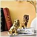 Elegante Statuetta Di Leone Seduto In Resina Marrone - Decorazione Per La Casa E L'ufficio - Foto miniatura 4