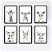 Set Di 6 Stampe Animali Bambini Con Gomma Da Masticare Giraffa Maiale Mucca Zorro Orso Fiamma A3 Senza Cornice - Foto miniatura 1