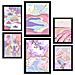 Set Di 6 Stampe Natura Indisturbata In Paesaggi Astratti, Dipinti Decorativi Estetici Per Il Tuo Soggiorno A Casa A3 & A4 Cornice Nera - Foto miniatura 1
