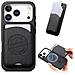 Custodia Nera In Pelle Pu Con Porta Carte Magnetico Compatibile Con Iphone 17 Pro Max - Foto miniatura 4