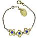 Bracciale Mismy In Oro Con Tre Fiori E Un Cristallo Sw Blu - Foto miniatura 1