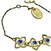 Bracciale Mismy In Oro Con Tre Fiori E Un Cristallo Sw Blu - Foto miniatura 3