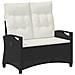 Panchina da giardino con cuscino Nero e Crema 105 x 60 x 112 cm - Foto miniatura 1