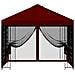 Gazebo da giardino con pareti laterali 3 x 3 m Borgogna - Foto miniatura 5