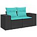 Set di divani 6 pz Nero e Blu Rattan sintetico e Acciaio - Foto miniatura 4