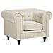 Poltrona Vintage In Tessuto Beige Chesterfield - Foto miniatura 16