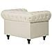 Poltrona Vintage In Tessuto Beige Chesterfield - Foto miniatura 14