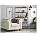 Poltrona Vintage In Tessuto Beige Chesterfield - Foto miniatura 18