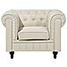 Poltrona Vintage In Tessuto Beige Chesterfield - Foto miniatura 13