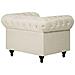 Poltrona Vintage In Tessuto Beige Chesterfield - Foto miniatura 19