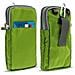 Borsello Cintura Smartphone Passante Cintura Moschettone Tracolla 2 Tasche Verde - Foto miniatura 3