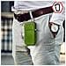 Borsello Cintura Smartphone Passante Cintura Moschettone Tracolla 2 Tasche Verde - Foto miniatura 4