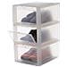 Set Di 3 Scatole Di Immagazzinaggio Per Scarpe Con Scatola Frontale A Caduta Eudf-m - Plastica - 14 L - 35,5 X 28 X 18 Cm - Trasparente - Foto miniatura 1