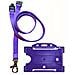 Customcard Cordicella Del Collo Del Metallo Della Clip E Supporto Di Identificazione Distintivo Della Carta - Viola Viola X 1 - Foto miniatura 1