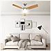 Ventilatore Soffitto Luce e Telecomando 108cm Marrone Chiaro - Foto miniatura 5