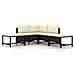 Set Divani da Giardino 5 pz con Cuscini in Polyrattan Nero - Foto miniatura 1