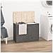Contenitore Per Bucato Grigio 88,5x44x66 Cm Legno Massello Pino - Foto miniatura 1