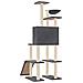 Albero Per Gatti Con Tiragraffi In Sisal Grigio Scuro 166 Cm - Foto miniatura 4