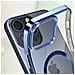 Cover Magsafe Per Iphone 15 Pro Max Silicone Bordo Cromato Blu - Foto miniatura 2