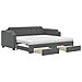 Divano Letto Estraibile Cassetti Grigio Scuro 90x200cm Tessuto - Foto miniatura 1