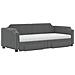 Divano Letto Estraibile Cassetti Grigio Scuro 90x200cm Tessuto - Foto miniatura 9