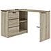 Scrivania ad angolo B16 sinistro, 3 cassetti, 124x85x77 cm, Colore Sonoma Quercia e Bianco - Foto miniatura 5
