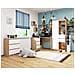 Scrivania ad angolo B16 sinistro, 3 cassetti, 124x85x77 cm, Colore Sonoma Quercia e Bianco - Foto miniatura 7