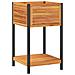 Fioriera Con Ripiano 45x45x80 Cm In Legno Acacia E Acciaio - Foto miniatura 2