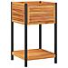 Fioriera Con Ripiano 45x45x80 Cm In Legno Acacia E Acciaio - Foto miniatura 1