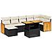 Set Divani Da Giardino Con Cuscini 8 Pz Nero In Polyrattan - Foto miniatura 2