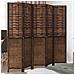 Divisorio Ambienti 5 Pannelli Marrone Scuro Massello Paulownia - Foto miniatura 1