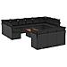 Lusso Casadino -  Set Divani Da Giardino 14pz Con Cuscini In Polyrattan Nero - Foto miniatura 1